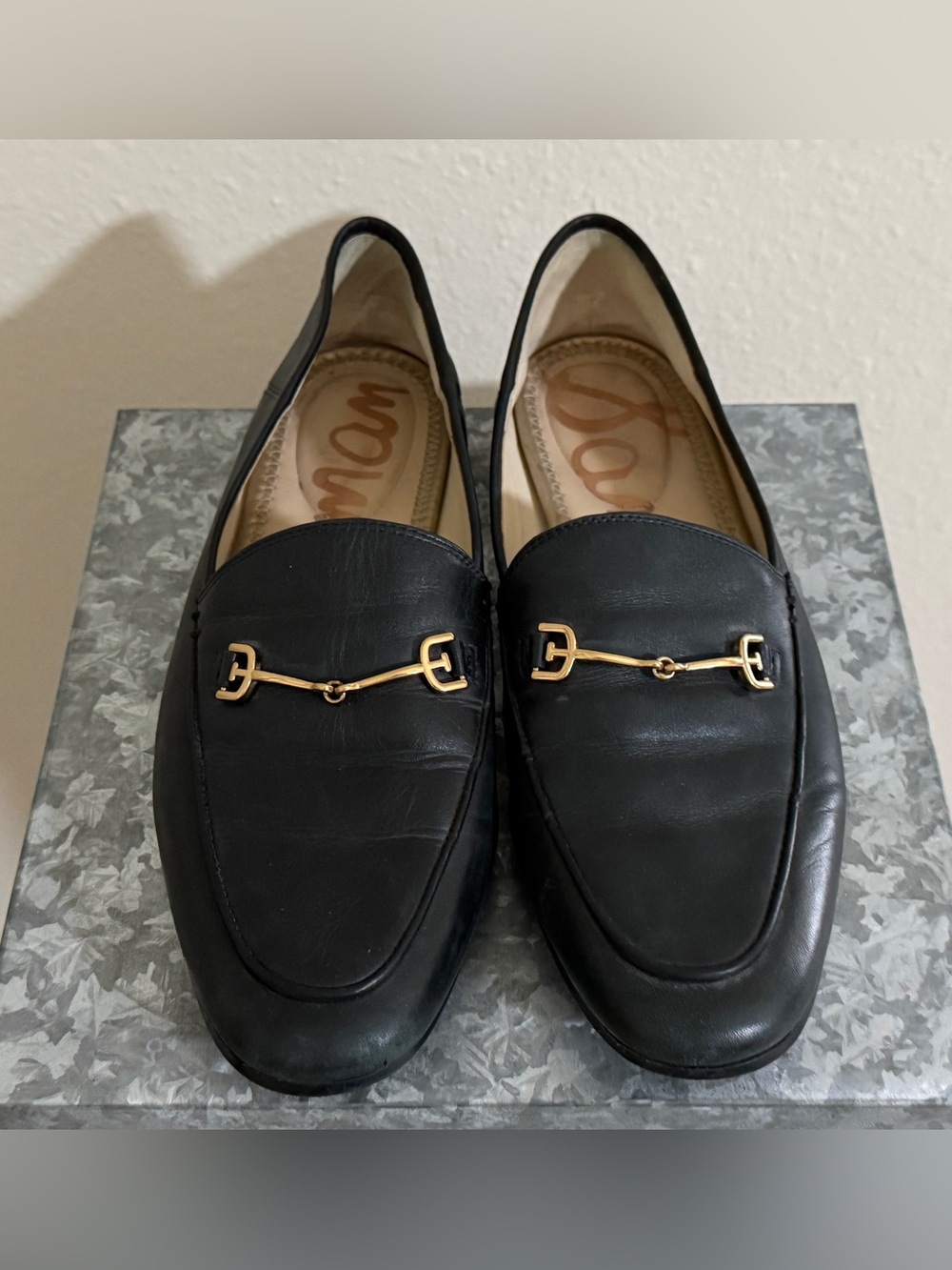 Sam Edelman Loraine Women’s Black Tailored Buckle Bit Leather Flats, Size 8 - Picture 3 of 9